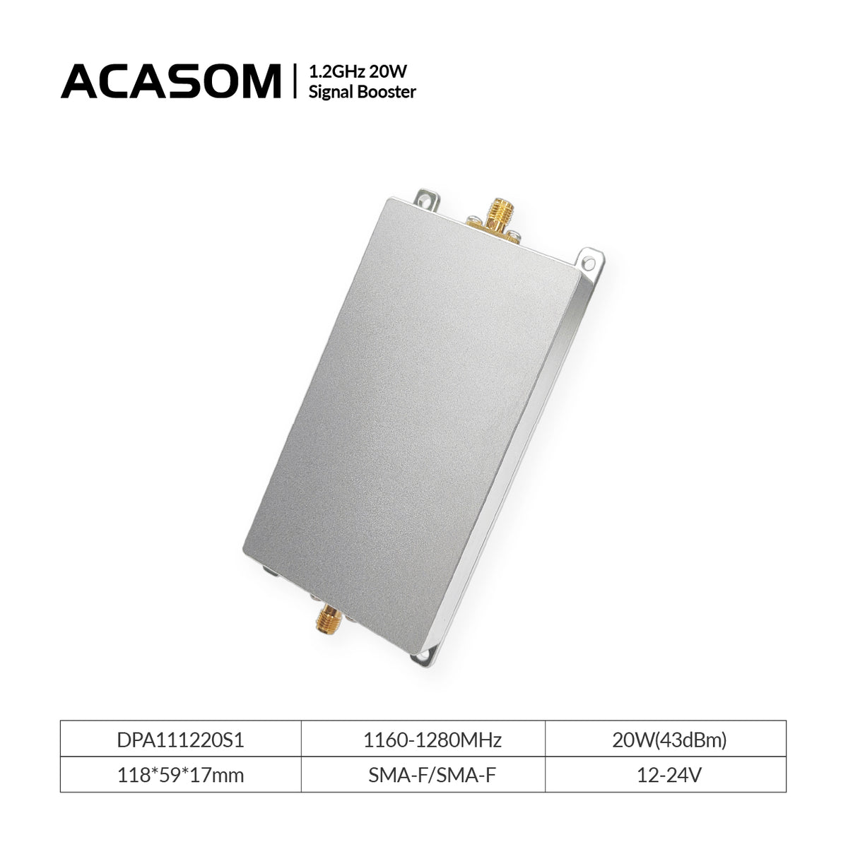 1.2G (1160-1280MHz) 10W Signal Booster for Network Communication– 18dB Gain