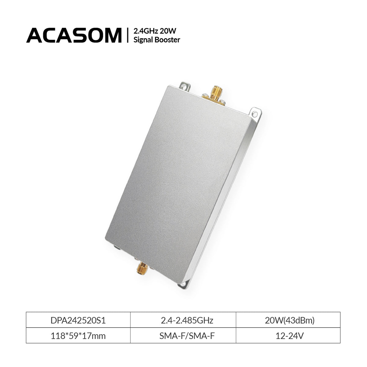2.4G (2.4-2.485GHz) 10W Signal Booster for Audio&video – 18dB Gain