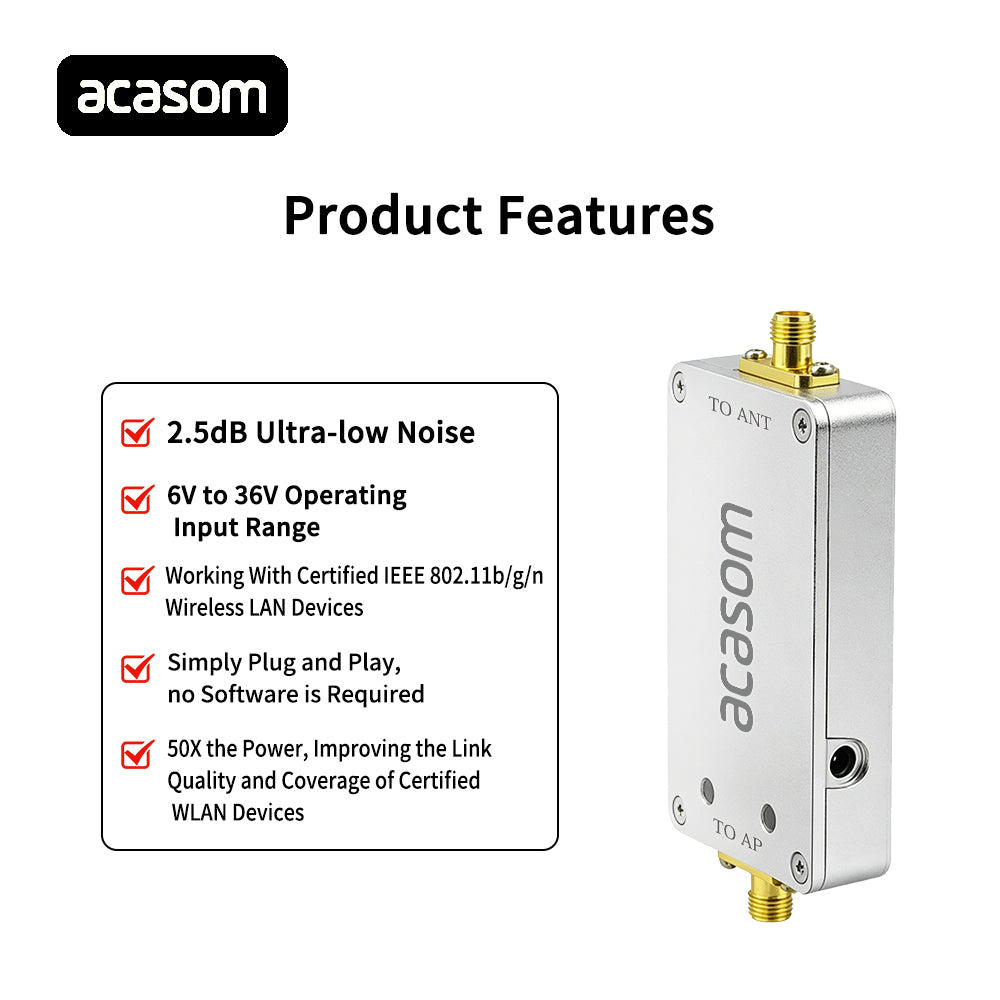 4W Bidirectional Signal Amplifier Module, 2400‑2500MHz 2.4GHz Band