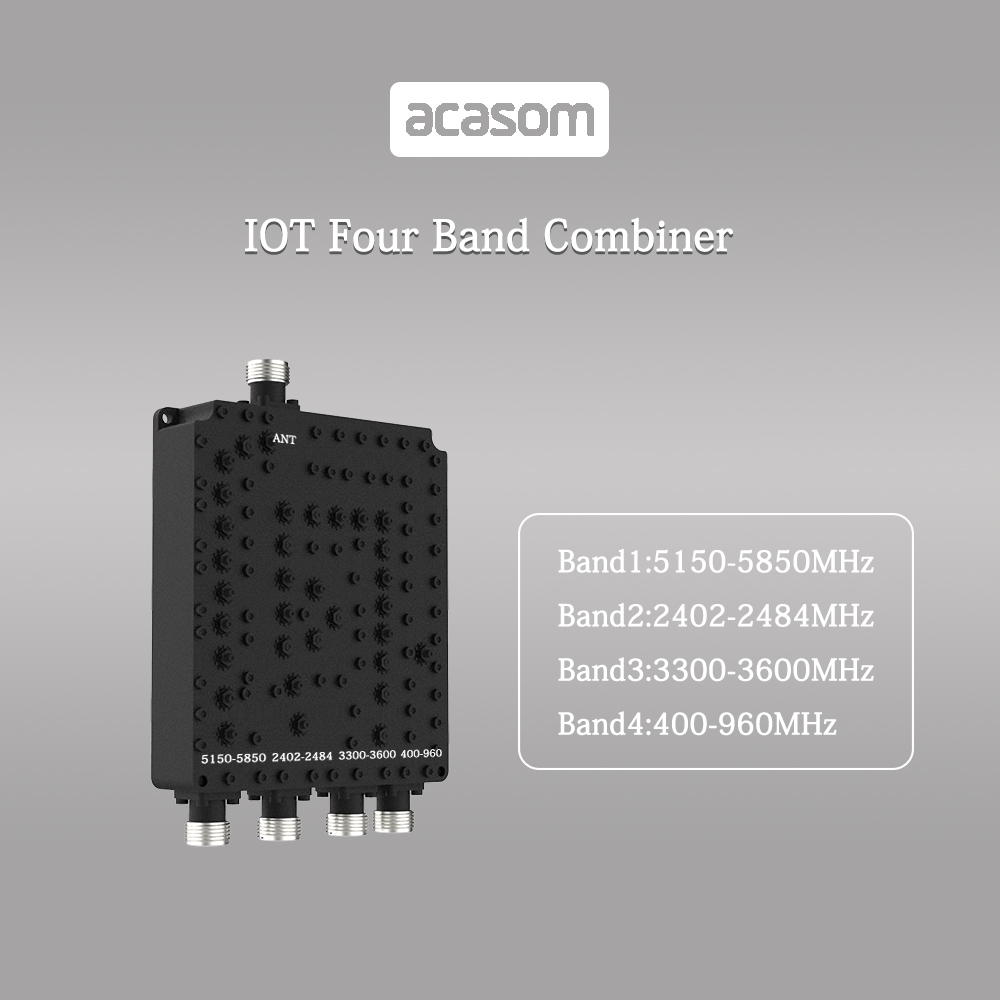 400MHz/2.4GHz/3.5GHz/5.8GHz 4 Band Cavity Diplexer Combiner Multiplexer For WiFi IOT Wireless Communication