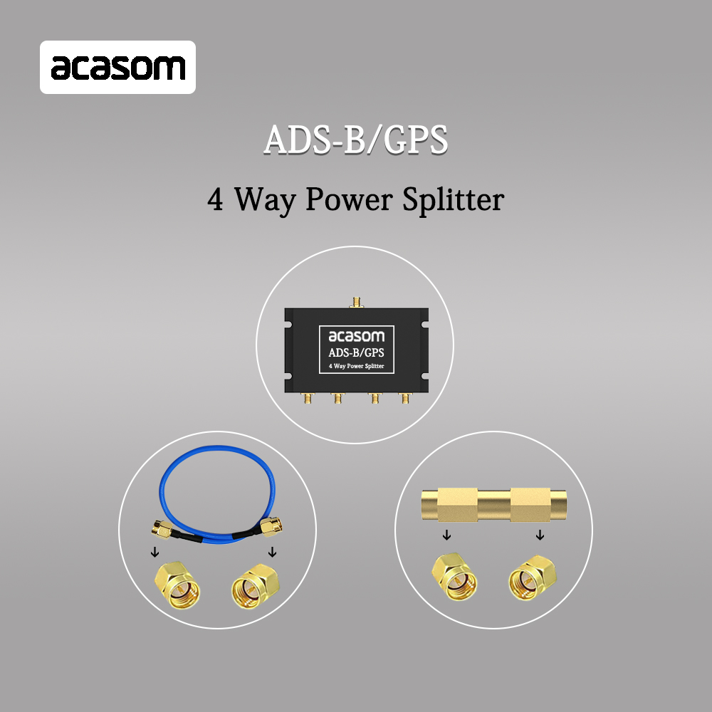 800MHz-2150MHz 4 Way Power Divider Splitter ADS-B / GPS