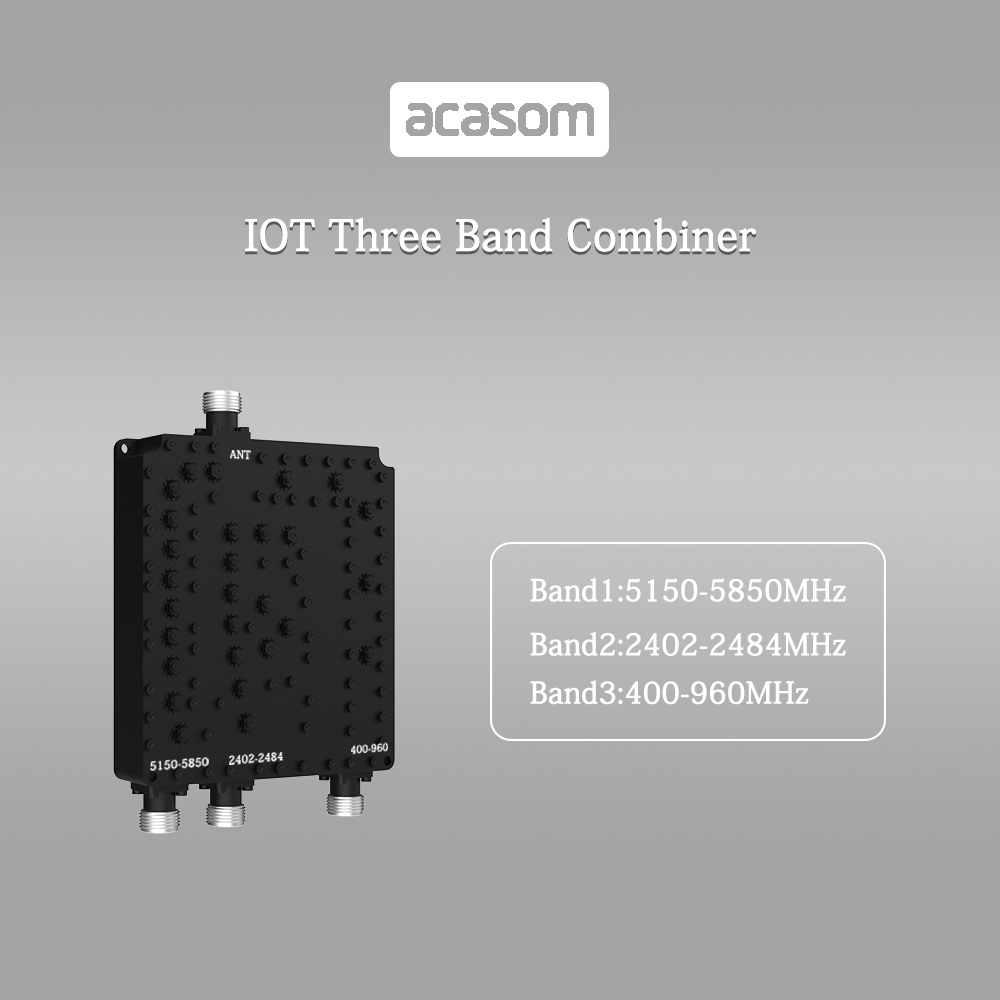 400MHz/2.4GHz/5.8GHz 3 Band Cavity Diplexer Combiner Multiplexer For WiFi IOT Wireless Communication