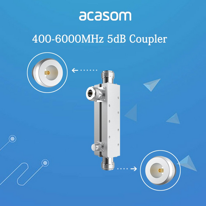 Wideband 5dB Directional Coupler From 400MHz to 6000MHz Rated to 20 Watts N Connector Microstrip Line