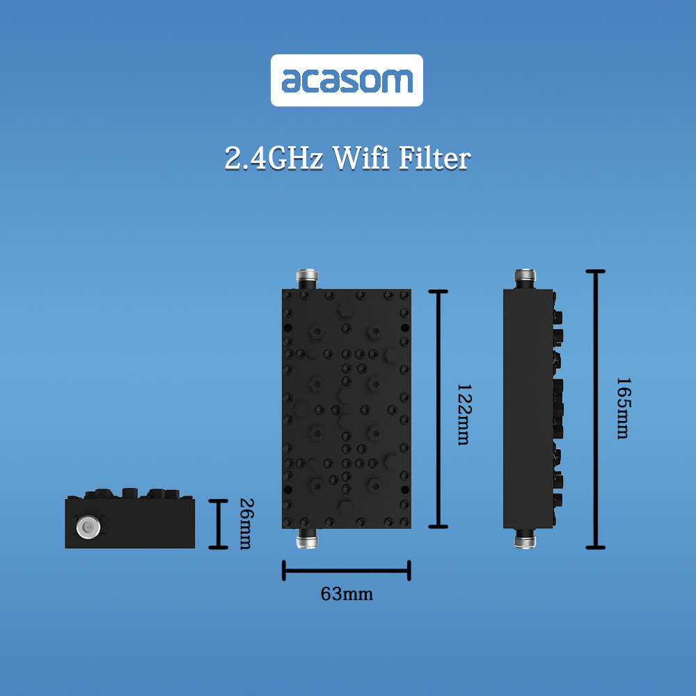 2.4GHz Indoor Bandpass 20MHz channel13 2462MHz to 2482MHz Cavity Filter WIFI Network 2.4 GHz Ultra High Q 8-Pole