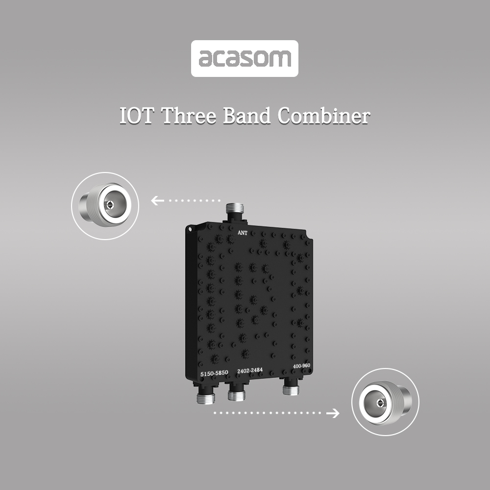 400MHz/2.4GHz/5.8GHz 3 Band Cavity Diplexer Combiner Multiplexer For WiFi IOT Wireless Communication