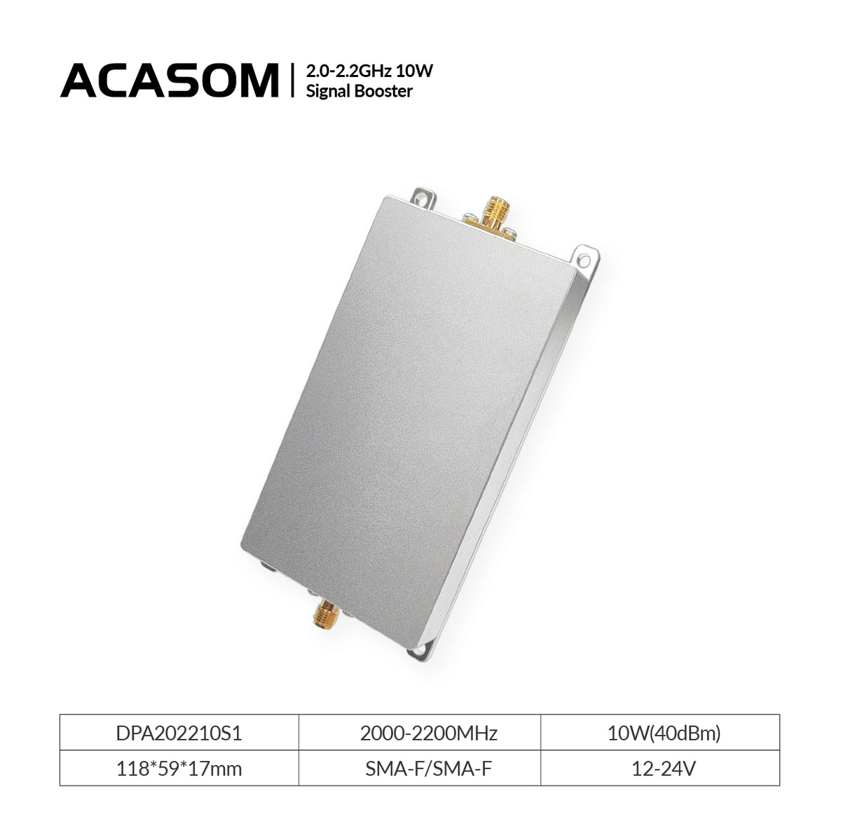 2000-2200MHz 10W Signal Booster for  Bluetooth/Wi-Fi & S-band with 18dB Gain