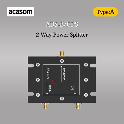 1090MHz 1575MHz 2 Way Splitter ADS-B / GPS 1x SMA-Stecker / 2x SMA-Buchse GPS/GLONASS/Galileo/BeiDou