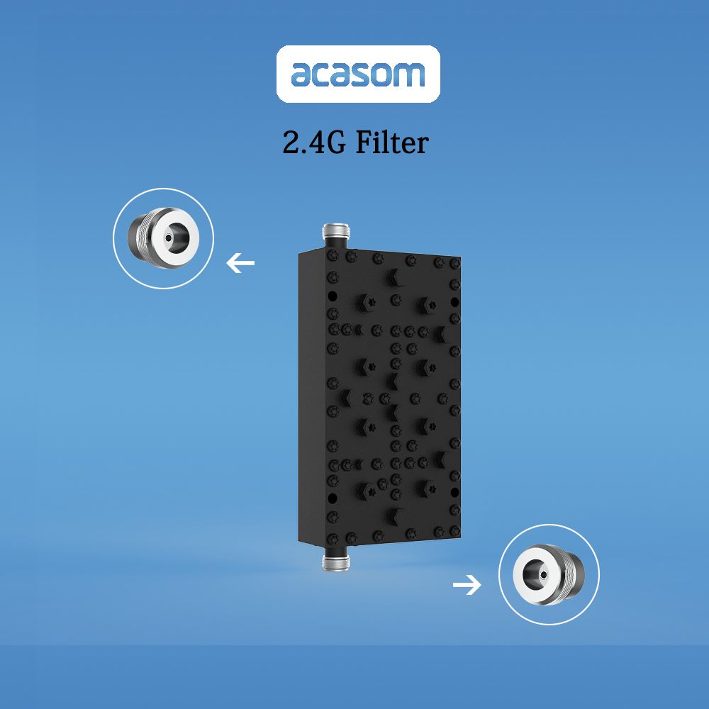 2.4GHz Indoor Bandpass 20MHz channel5 2422MHz to 2442MHz Cavity Filter WIFI Network Filter 2.4 GHz Ultra High Q 8-Pole