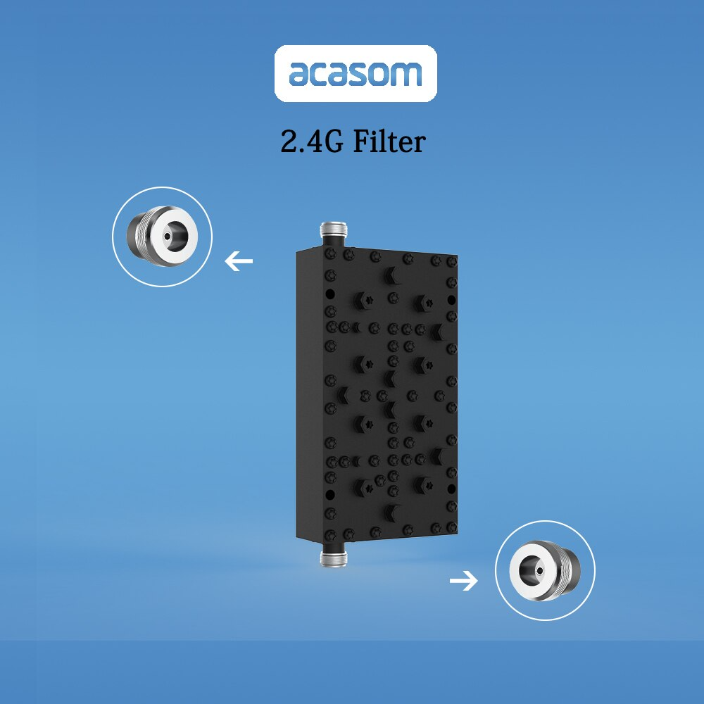 2.4GHz Indoor Bandpass 20MHz channel9 2442MHz to 2462MHz Filter Cavity Filter WIFI Network Filter 2.4 GHz Ultra High Q 8-Pole