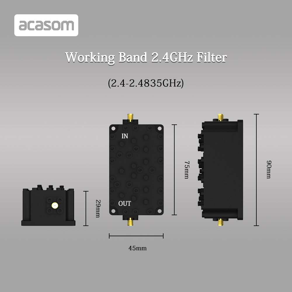 2.4GHz Indoor Bandpass 80MHz Filter Cavity Filter WIFI Network Filter 2.4 GHz Ultra High Q 8-Pole