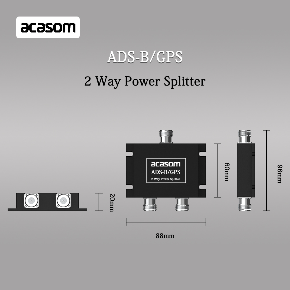 N-Typ 1090MHz 1575MHz 2-Wege-Splitter ADS-B / GPS 1x N-Stecker / 2x N-Buchse GPS/GLONASS/Galileo/BeiDou