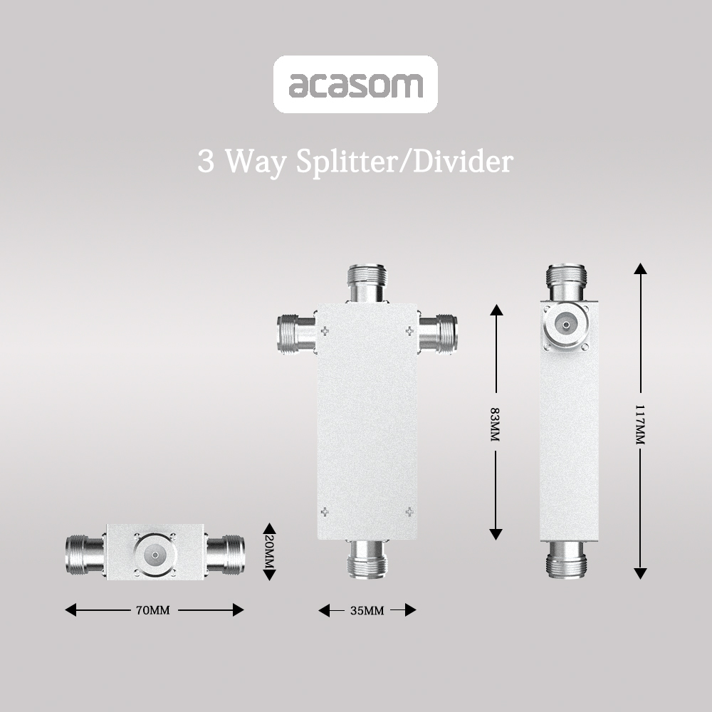 600MHz-6000MHz 3 Way Microstrip Line High Power Divider with DC Pass