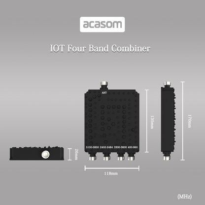 400MHz/2.4GHz/3.5GHz/5.8GHz 4 Band Cavity Diplexer Combiner Multiplexer For WiFi IOT Wireless Communication
