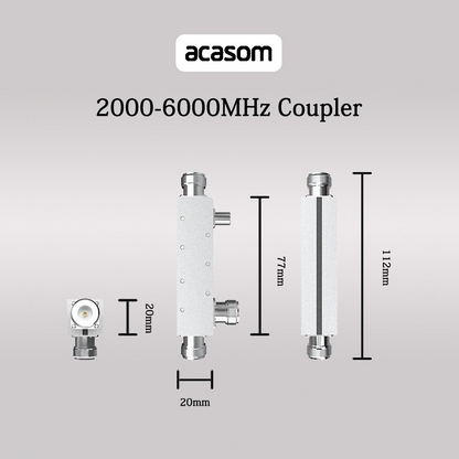 Wideband 10dB Directional Coupler From 600MHz to 6000MHz Rated to 20 Watts N Connector Microstrip Line