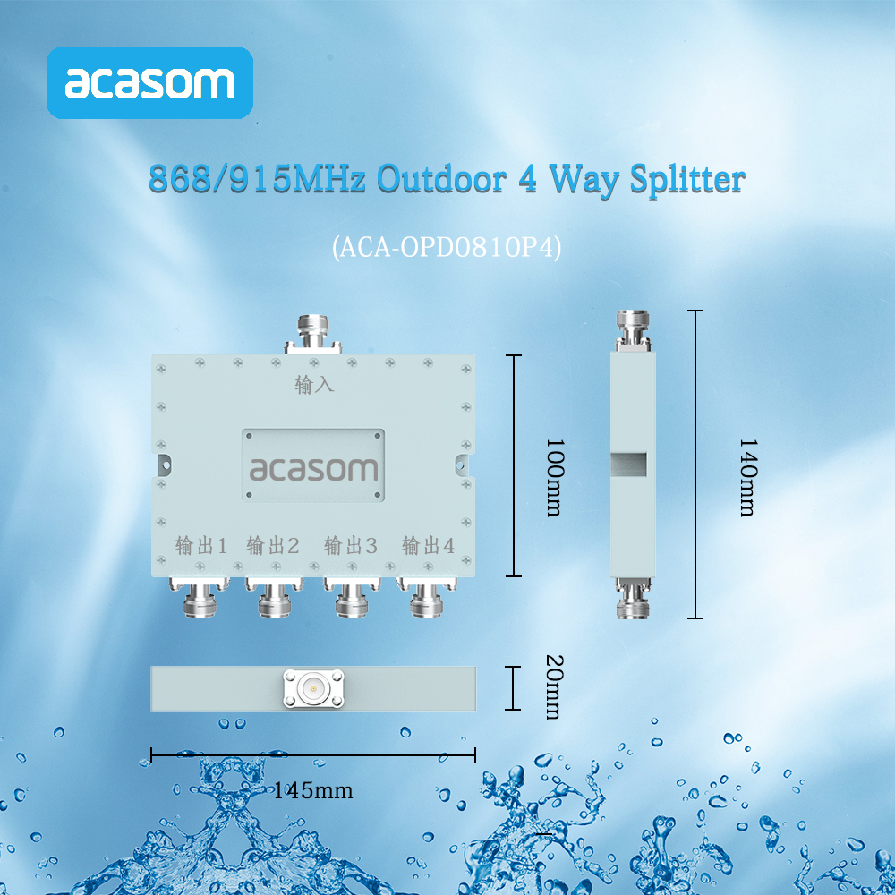 Outdoor 868MHz 915MHz Helium Miner Splitter Power Divider 4 Way N Type