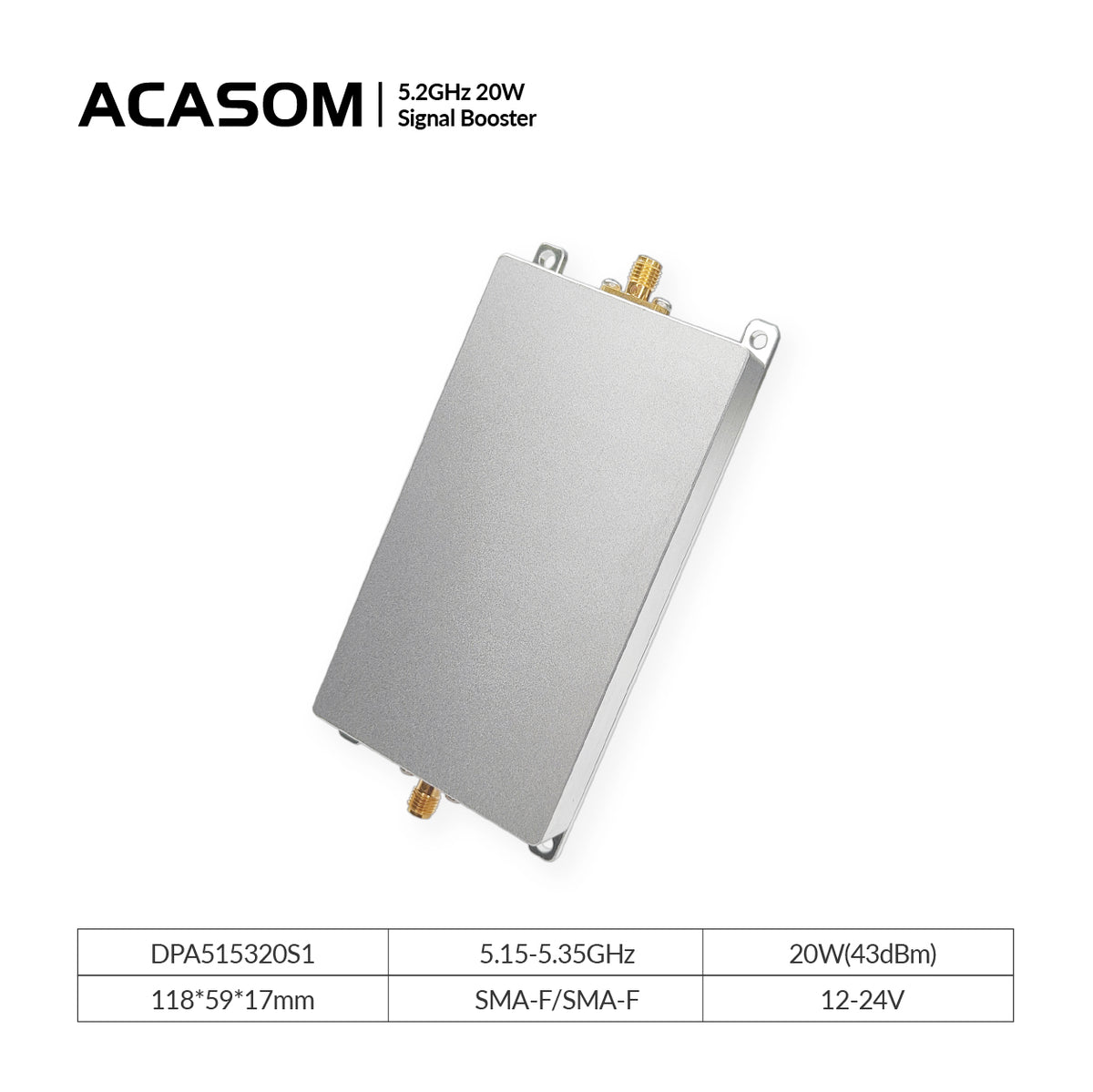 5.2G (5.15-5.35GHz) 10W Signal Booster for IOT digital transmission – 18dB Gain
