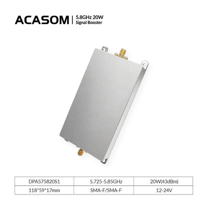 5.8G (5.725-5.85GHz) 10W Signal Booster for testing instruments &industrial control – 18dB Gain