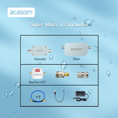 Super Miner12 Outdoor 868MHz Extender | ≤1.2dB Ultra-Low Noise Figure | 17/6dB Gain | BiasTee/Adapter/USB Power