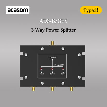 1090MHz 1575MHz 3 Way Splitter ADS-B / GPS 1x SMA-Stecker / 3x SMA-Buchse GPS/GLONASS/Galileo/BeiDou