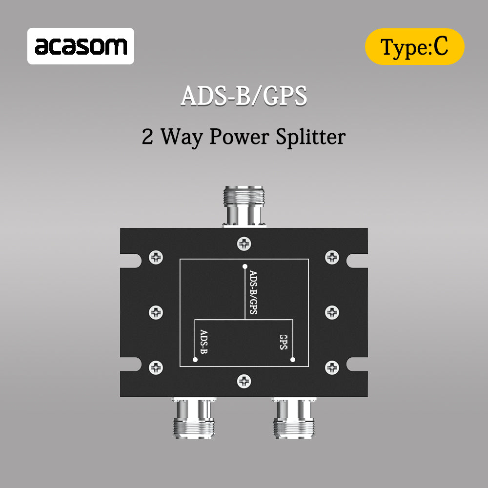 N-Typ 1090MHz 1575MHz 2-Wege-Splitter ADS-B / GPS 1x N-Stecker / 2x N-Buchse GPS/GLONASS/Galileo/BeiDou
