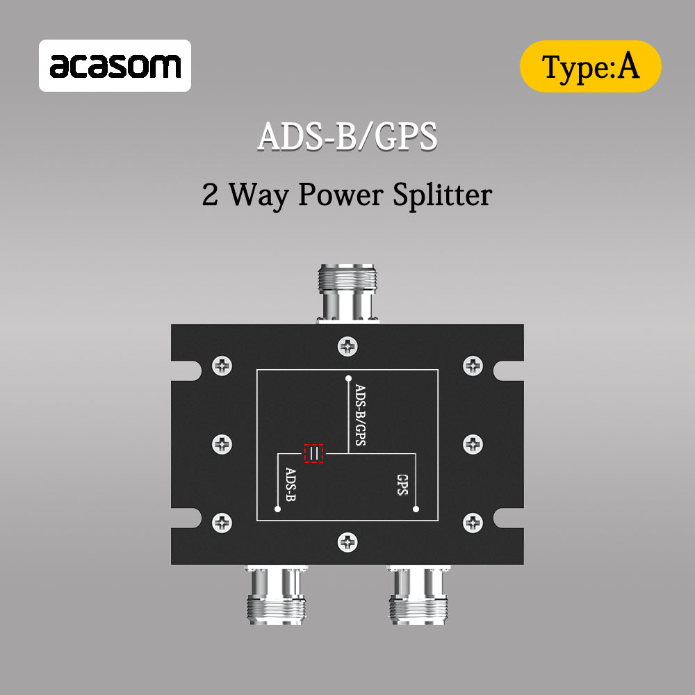 N-Typ 1090MHz 1575MHz 2-Wege-Splitter ADS-B / GPS 1x N-Stecker / 2x N-Buchse GPS/GLONASS/Galileo/BeiDou