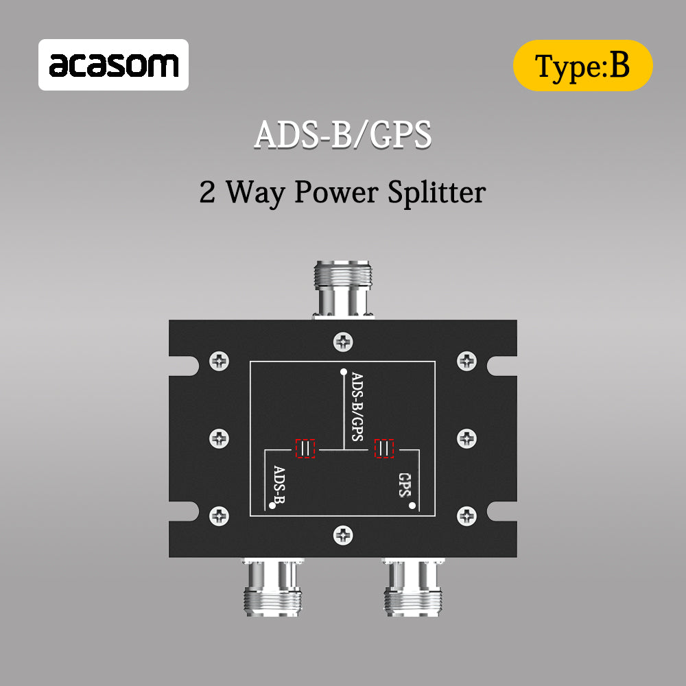 N-Typ 1090MHz 1575MHz 2-Wege-Splitter ADS-B / GPS 1x N-Stecker / 2x N-Buchse GPS/GLONASS/Galileo/BeiDou