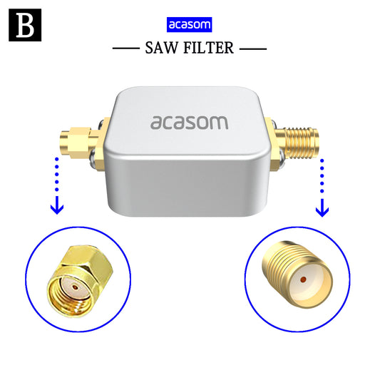 Professional 915MHz SAW Filter for Helium & LoRaWAN | <3.2dB Insertion Loss | 3 Connector Types (A, B, C)