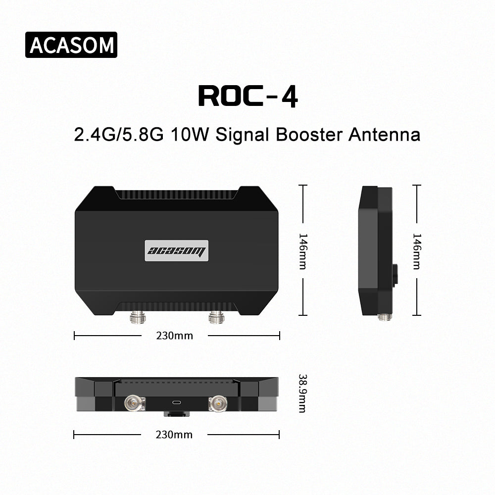 ROC-4 10W 2,4/5,2/5,8 GHz Dualband Drohnen N-Typ Signalverstärker 8000mAh Antennenferne